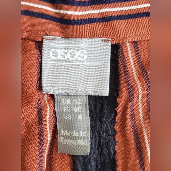 Bundle Only: ASOS Women's Brown Striped Viscose Soft   Casual Pants SZ 8. - Picture 5 of 10